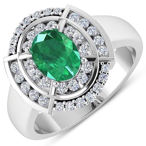 APP: 9.2k Gorgeous 14K White Gold 0.96CT Oval Cut Zambian Emerald and White Diamond Ring - Great: Gov. File: H-71696 Gorgeous 14K White Gold 0.96CT Oval Cut Zambian Emerald and White Diamond Ring - Great Investment - (Vault_Q) (QR24212WD-14KW-SM-ZE) Retail Replacement Value: $9.2K Asset Type: 14KT