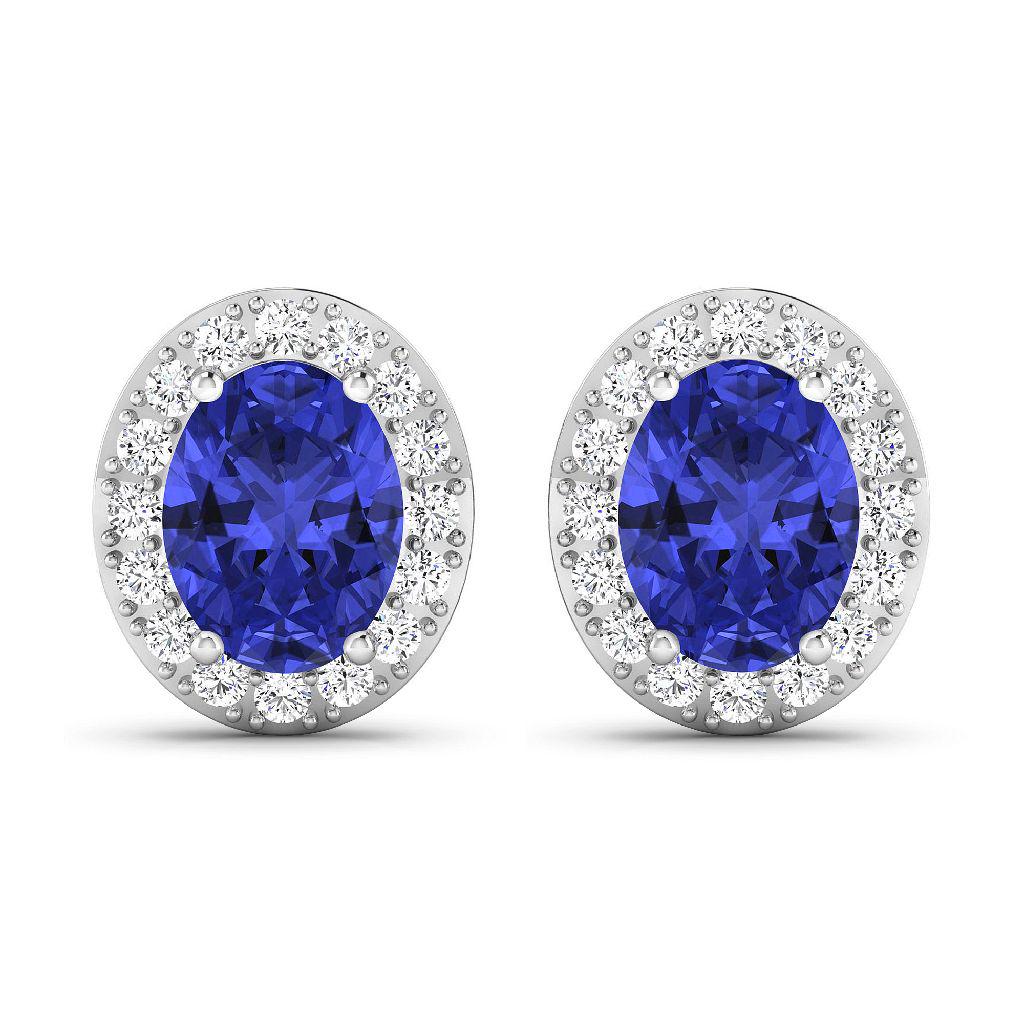 Est. Value 2.8K - 4.6K Gorgeous 14K White Gold 2.18CT Oval Cut Tanzanite and White Diamond Earrings: Gov. File: K-13839 Gorgeous 14K White Gold 2.18CT Oval Cut Tanzanite and White Diamond Earrings - Great Investment - (Vault_Q) (QE11304WD-14KW-SM-TAN) Retail Replacement Value:$9.1KEarrings Shipping: