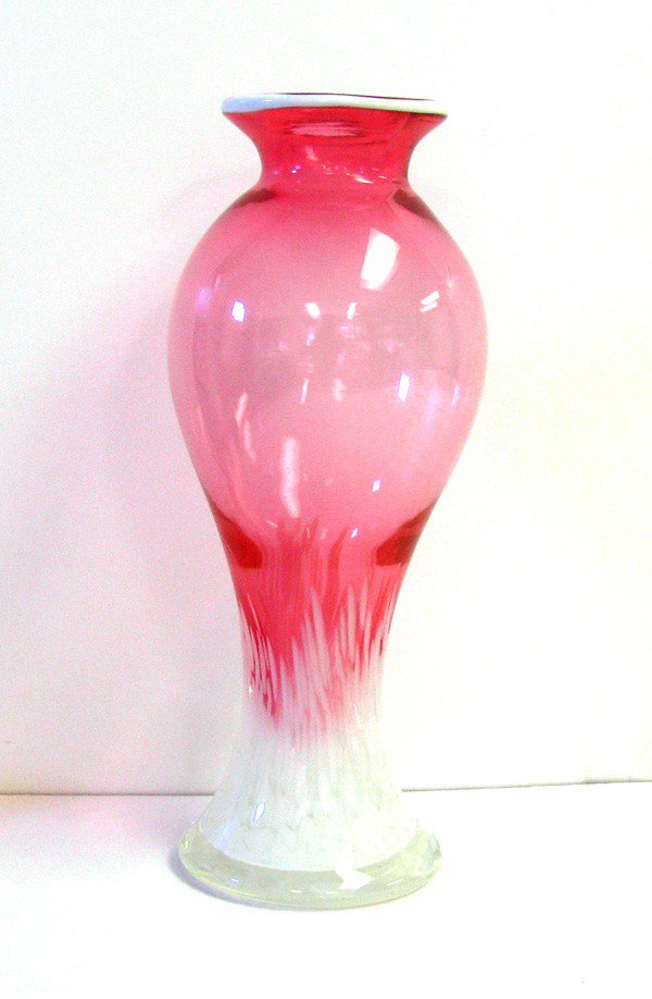 Vase- Cranberry Opal Glass 7.5in Tall: Vase- Cranberry Opal Glass 7.5in Tall - Bid with utmost confidence from GovernmentAuction.com. We have been in business for over 35 years, and pride ourselves on perfect customer service.