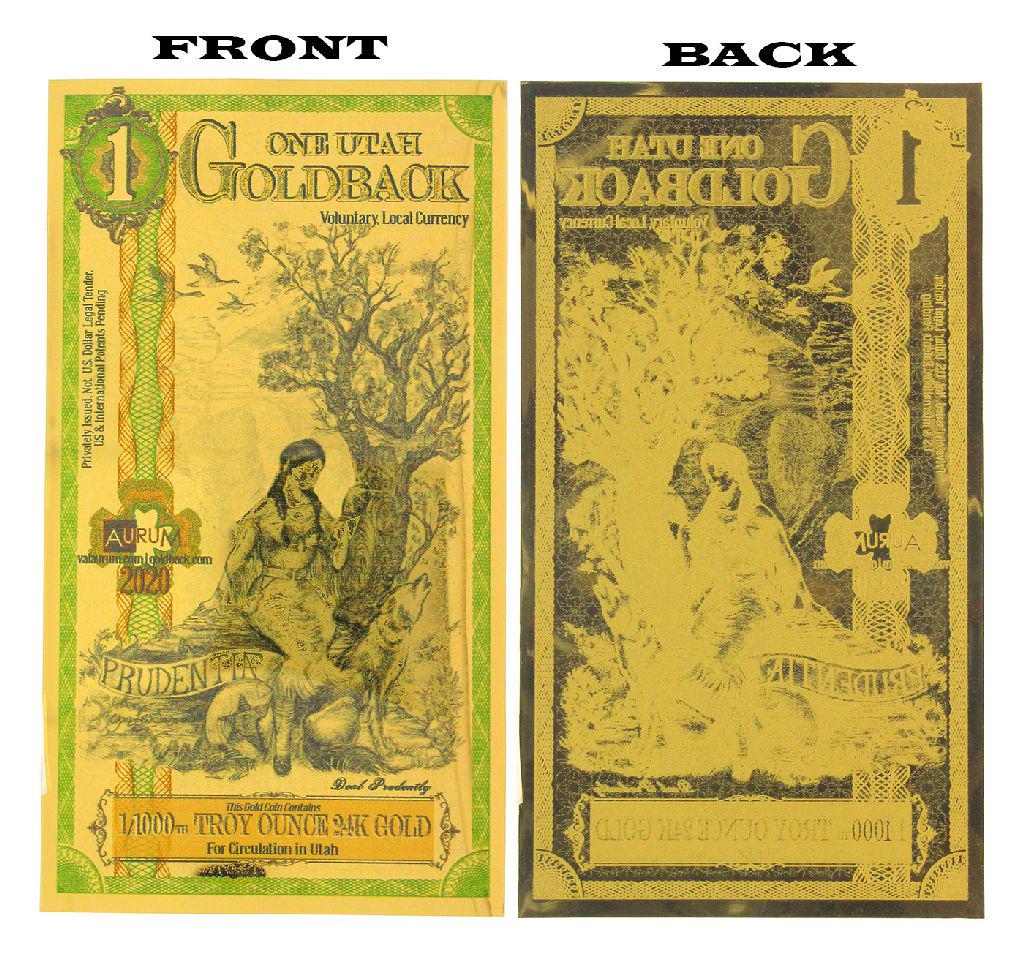 $1 Rare 24K 1/1000 Troy Ounce Gold Aurum Utah Goldback Note - Great Investment: Gov. File: C-84652 $1 Rare 24K 1/1000 Troy Ounce Gold Aurum Utah Goldback Note - Great Investment Asset Type: Paper Money Shipping: $9.95