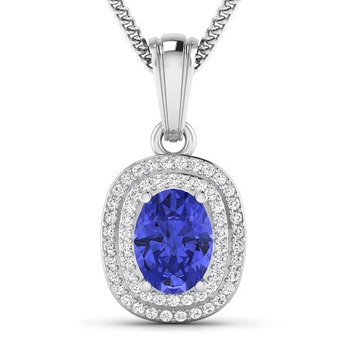 APP: 5.5k Gorgeous 14K White Gold 1.06CT Oval Cut Tanzanite and White Diamond Pendant - Great: Gov. File: H-67830 Gorgeous 14K White Gold 1.06CT Oval Cut Tanzanite and White Diamond Pendant - Great Investment - (Vault_Q) (QP6907WD-14KW-SM-TAN) Retail Replacement Value: $5.5K Asset Type: 14KT Pe