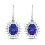 *14KT White Gold 2.82CT Oval Cut Tanzanite and White Diamond Earrings (Vault_Q)