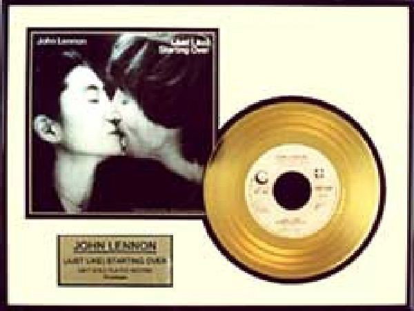 JOHN LENNON "Just Like Starting Over" Gold Record: JOHN LENNON "Just Like Starting Over" - Bid with utmost confidence from GovernmentAuction.com. We have been in business for over 35 years, and pride ourselves on perfect customer service.