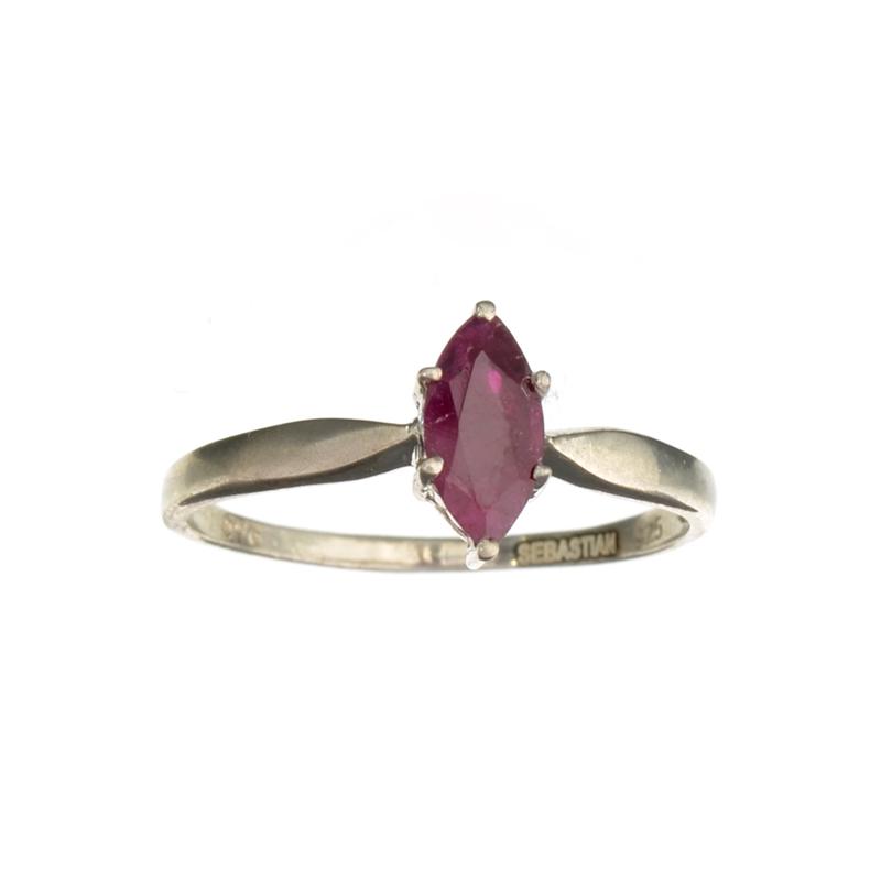0.60CT Marquise Cut Ruby And Sterling Silver Ring: Gov. File: K-10102 0.60CT Marquise Cut Ruby And Sterling Silver Ring Retail Replacement Value:$0.8K Asset Type: Sterling Silver Ring Shipping: $19.95