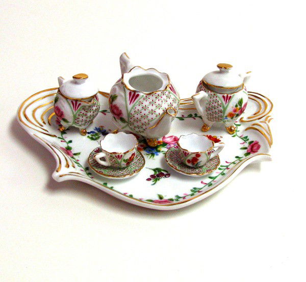 8 Piece Mini Limoges China Tea Set