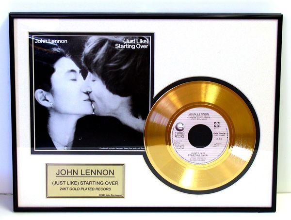JOHN LENNON Gold Record "Just Like Starting Over": John Lennon John Lennon, Gold Record (Just Like Starting Over) Museum Framed Album - Bid with utmost confidence from GovernmentAuction.com. We have been in business for over 35 years, and pride oursel