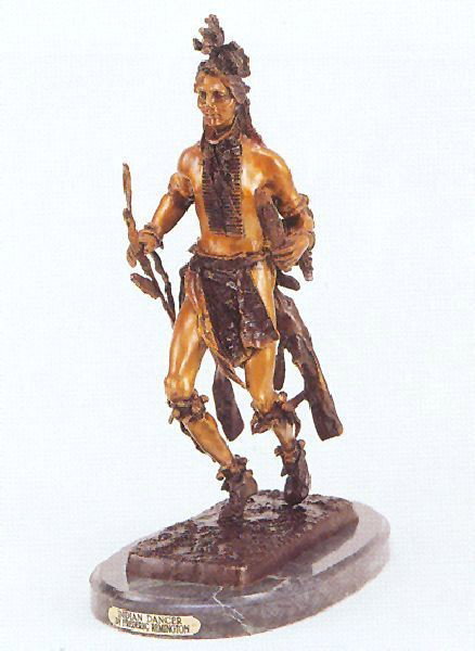 Reissue "Indian Dancer" Bronze by Frederic Remington: Reissue Indian Dancer Bronze by Frederic Remington - 21 inches High x 13 inches Long - Thank you for viewing this Item. We hope that you are successful in your bidding. For over 30 years we have given