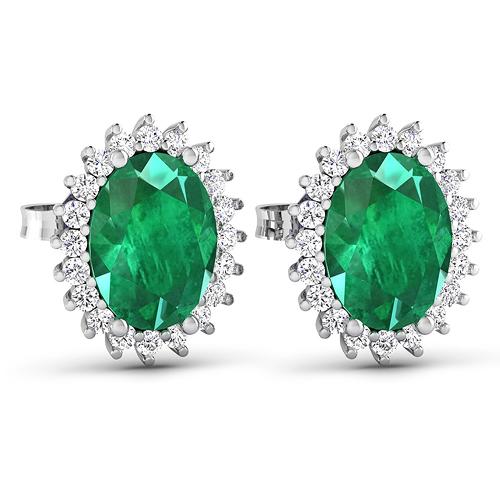 14K White Gold 1.92CT Oval Cut Zambian Emerald and White Diamond Earrings (Vault_Q): Gov. File: H-67379 14K White Gold 1.92CT Oval Cut Zambian Emerald and White Diamond Earrings (Vault_Q) (QE6110WD-14KW-SM-ZE) Retail Replacement Value: $5.2K Asset Type: 14KT Earrings Shipping: $19.95