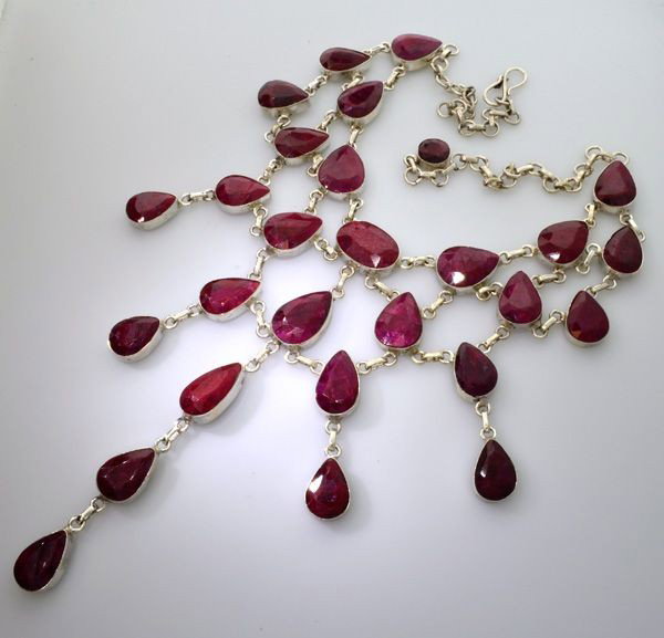 APP: 57.1k 426.10CT Ruby & Sterling Silver Necklace