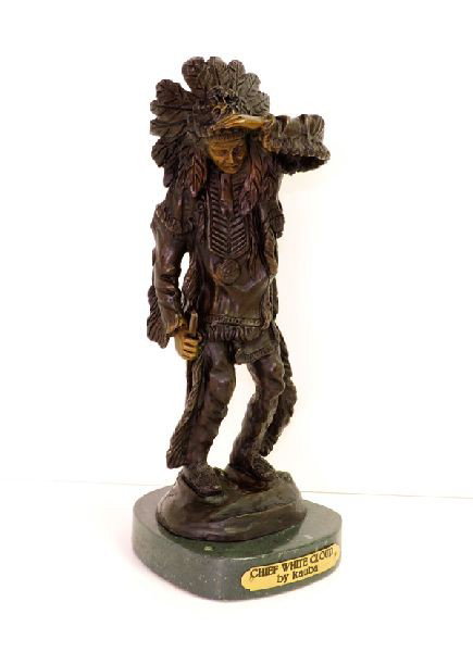 Chief White Cloud - By .Carl kauba - Bronze: Chief White Cloud - By .Carl kauba - Bronze - Bid with utmost confidence from GovernmentAuction.com. We have been in business for over 35 years, and pride ourselves on perfect customer service.