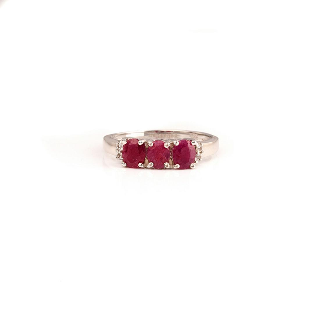 0.95CT Ruby And Topaz Platinum Over Sterling Silver Ring: Gov. File: H-02144 0.95CT Ruby And Topaz Platinum Over Sterling Silver Ring Retail Replacement Value: $1.5K Asset Type: Sterling Silver Ring Shipping: $19.95