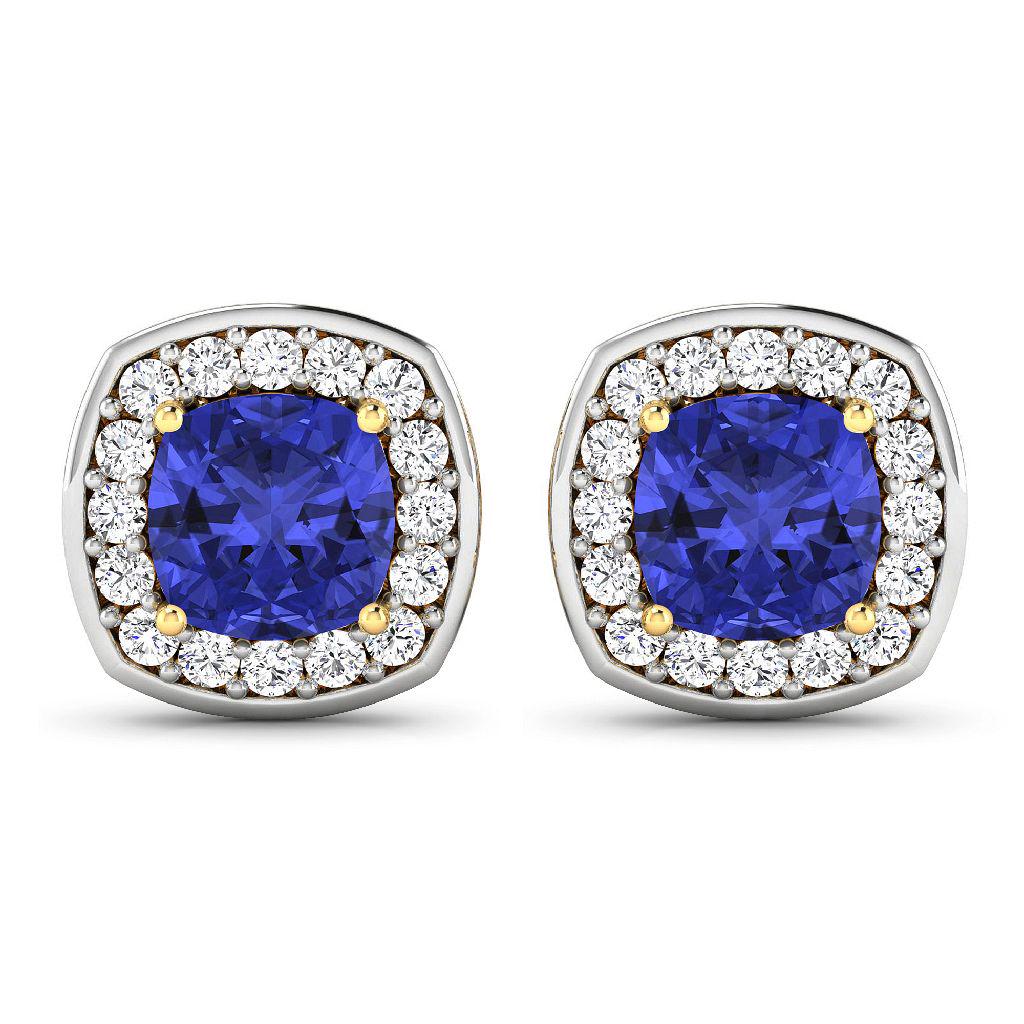 14KT Yellow Gold 1.64CT Cushion Cut Tanzanite and White Diamond Earrings (Vault_Q): Gov. File: K-15191 14KT Yellow Gold 1.64CT Cushion Cut Tanzanite and White Diamond Earrings (Vault_Q) (QE11322WD-14KY-SM-TAN) Retail Replacement Value:$9.2KAsset Type: 14KT EarringsShipping: $19.95