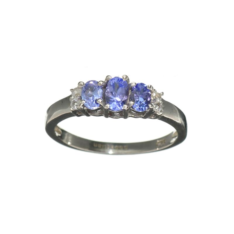 1.20CT Violet Blue Tanzanite And Colorless Topaz Platinum Over Sterling Silver Ring: Gov. File: H-16058 1.20CT Violet Blue Tanzanite And Colorless Topaz Platinum Over Sterling Silver Ring Retail Replacement Value: $1.4K Asset Type: Sterling Silver Ring Shipping: $19.95