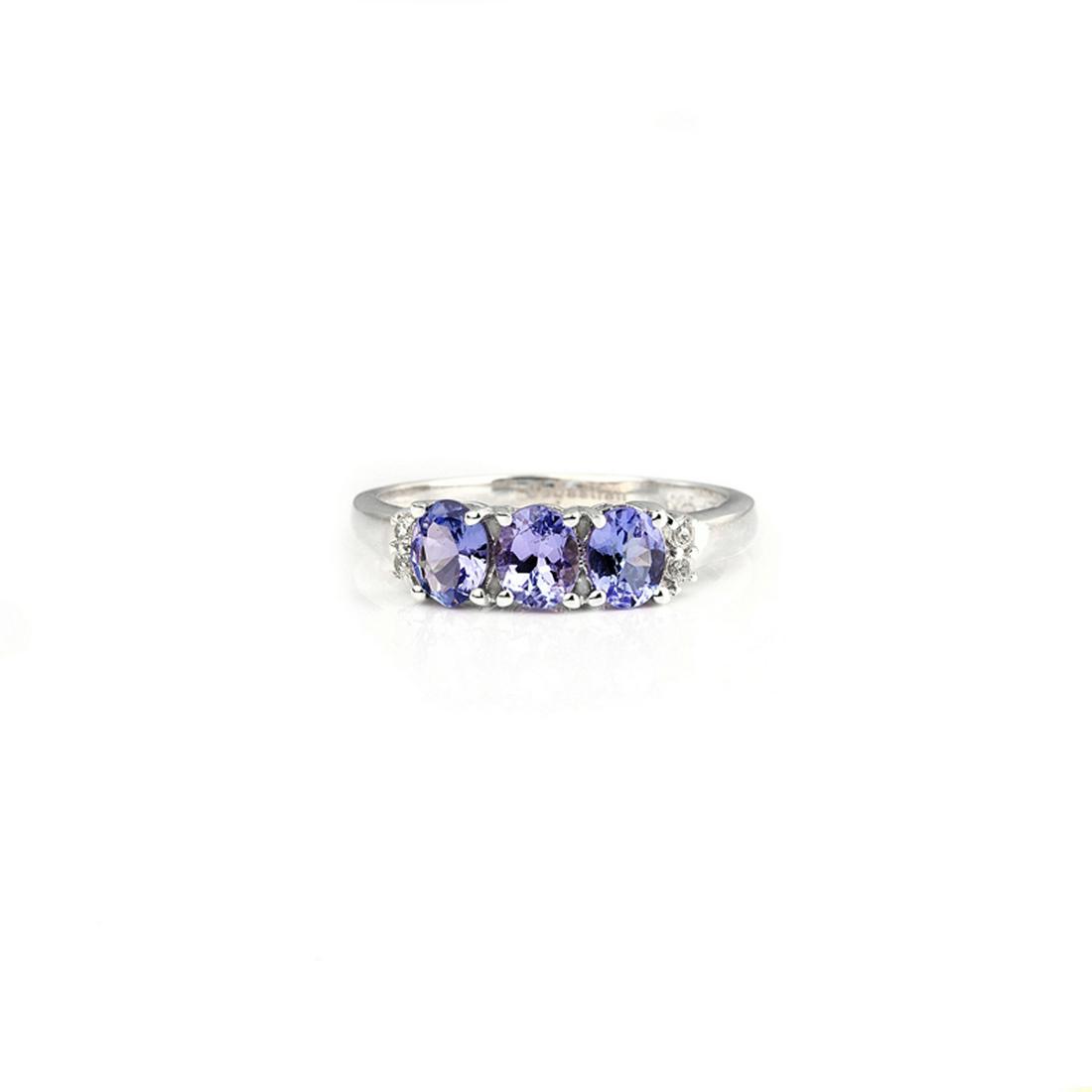 0.90CT Tanzanite And Topaz Platinum Over Sterling Silver Ring: Gov. File: H-02877 0.90CT Tanzanite And Topaz Platinum Over Sterling Silver Ring Retail Replacement Value: $1.6K Asset Type: Sterling Silver Ring Shipping: $19.95