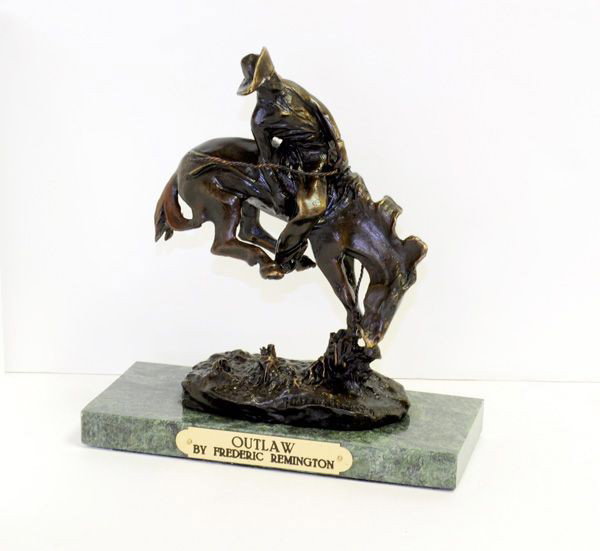 Outlaw- By Frederic Remington- Bronze Reissue: Outlaw- By Frederic Remington- Bronze Reissue - Bid with utmost confidence from GovernmentAuction.com. We have been in business for over 35 years, and pride ourselves on perfect customer service.