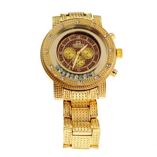 ICE MASTER- (Golden Color w/Multi Gems) Men's Watch: ICE MASTER- ( Golden Color W/ Multi Gems) Men's Watch - Bid with utmost confidence from GovernmentAuction.com. We have been in business for over 35 years, and pride ourselves on perfect customer servi