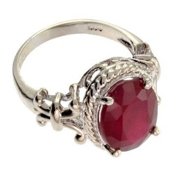 APP: 8.7k 7.40CT Ruby & Sterling Silver Ring: 7.40CT Ruby and Sterling Silver Ring - Appraisal Value: $8.6K