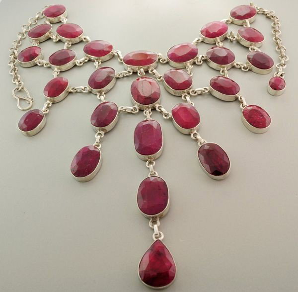 APP: 52.4k 372.17CT Ruby & Sterling Silver Necklace: 372.17CT Ruby and Sterling Silver Necklace - Appraisal Value: $52.3K