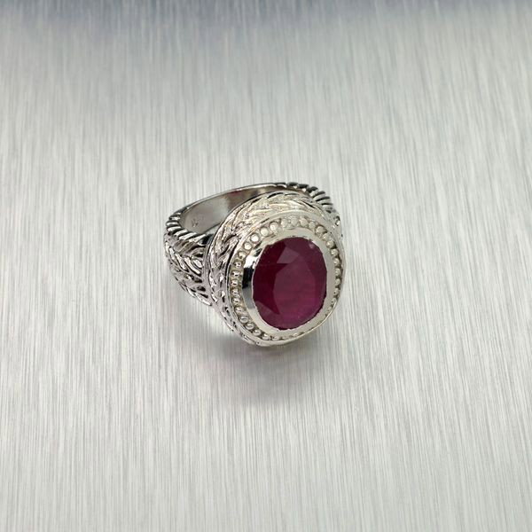 APP: 10.1k 7.26CT Ruby & Sterling Silver Ring: 7.26CT Ruby and Sterling Silver Ring - Appraisal Value: $10.0K