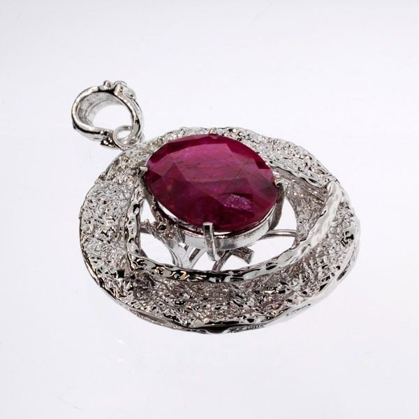 APP: 5.2k 33.30CT Ruby & Sterling Silver Pendant: 33.30CT Ruby and Sterling Silver Pendant - Appraisal Value: $5.2K