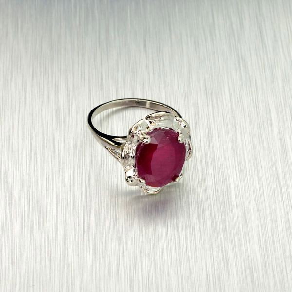 APP: 9.1k 6.87CT Ruby & Sterling Silver Ring: 6.87CT Ruby and Sterling Silver Ring - Appraisal Value: $9.1K