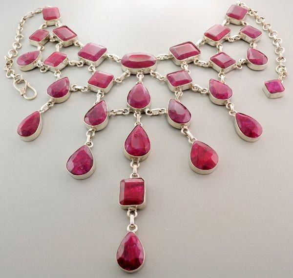 APP: 43.4k 306.69CT Ruby & Sterling Silver Necklace: 306.69CT Ruby and Sterling Silver Necklace - Appraisal Value: $43.3K