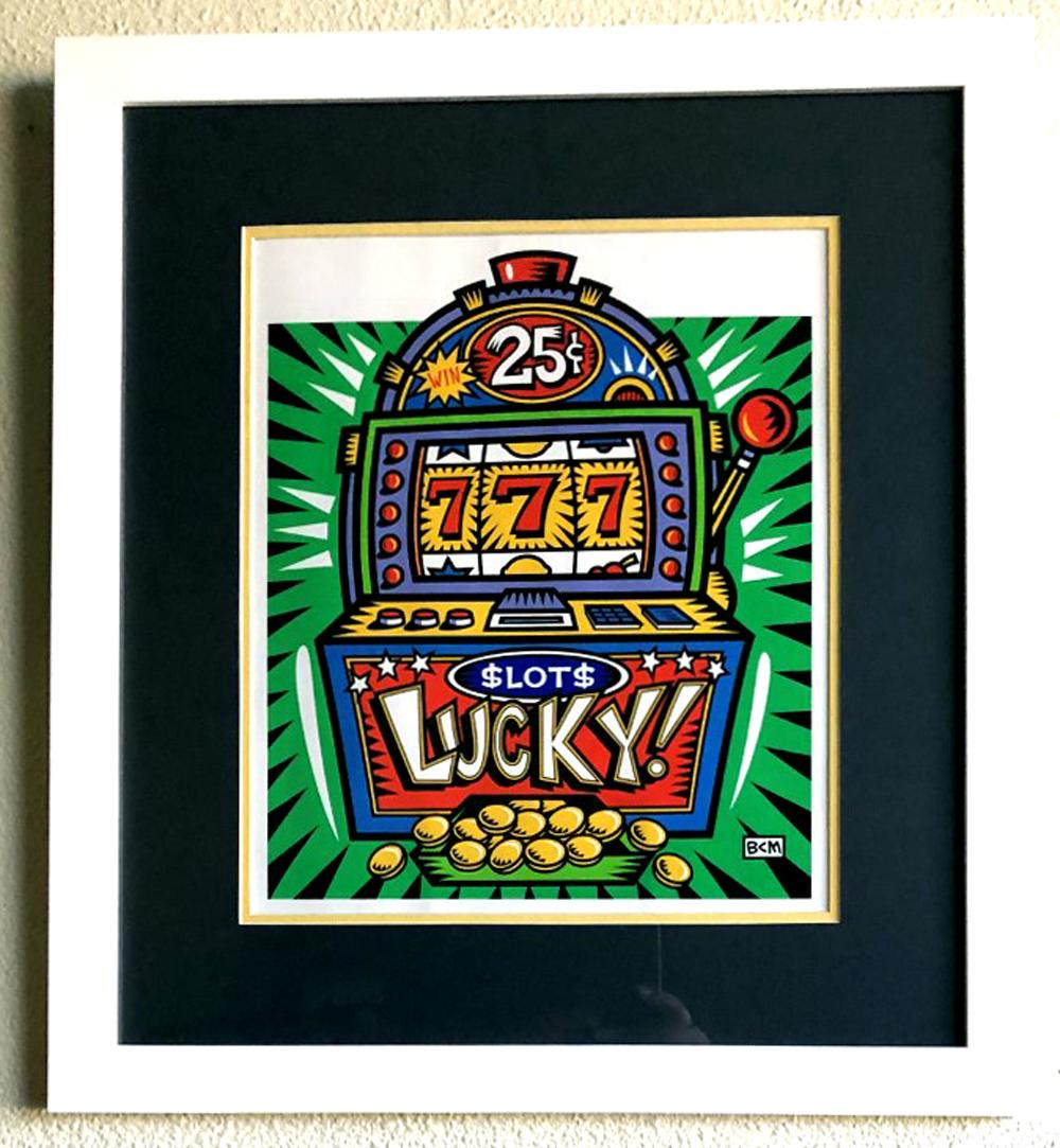 Burton Morris - "Slot Machine" Green Framed Giclee Original Signature (Vault_DNG): Gov. File: M-13983 Burton Morris - Slot Machine" Green Framed Giclee Original Signature Asset Type: Collectable Shipping: $39.95. Item may require additional shipping charges due to weight or size. "