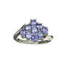 1.50CT Oval Cut Tanzanite And Sterling Silver Cluster Ring