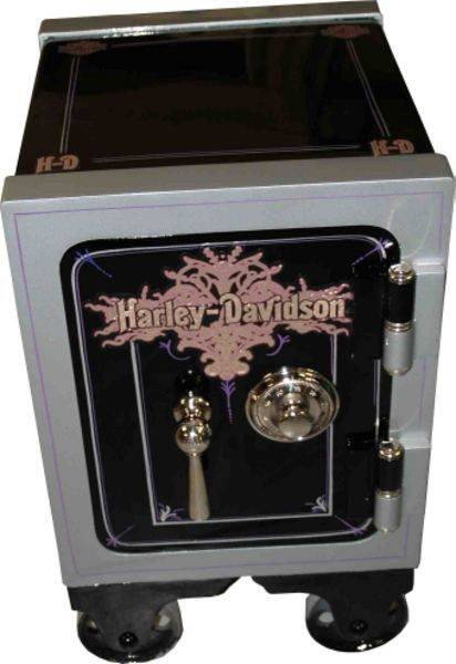 Restored Small Safe in Harley Davidson Motif: Restored Small Safe in Harley Davidson Motif Fresh Restoration and has a working combination - Thank you for viewing this Item. We hope that you are successful in your bidding. For over 30 years we ha