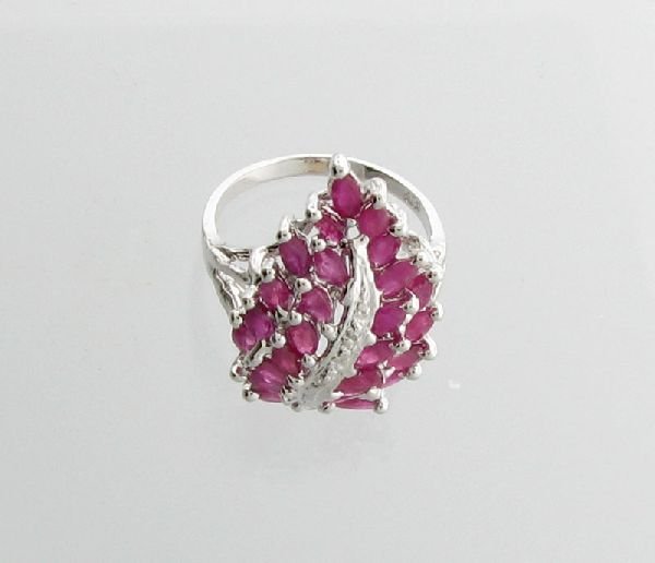 APP: 3k 3.14CT Marquise Cut Ruby & Sterling Silver Ring: 3.14CT Marquise Cut Ruby and Sterling Silver Ring - Appraisal Value: $3.0K