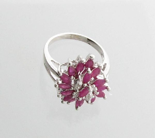 APP: 3k 2.12CT Marquise Cut Ruby & Sterling Silver Ring: 2.12CT Marquise Cut Ruby and Sterling Silver Ring - Appraisal Value: $3.5K