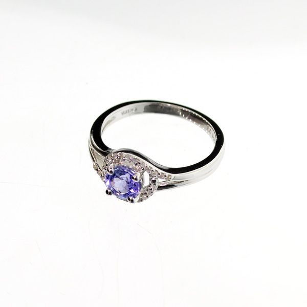 APP: 1k 0CT Tanzanite & Diamond Overlaid Silver Ring: 0.68CT Tanzanite and Diamond Platinum Overlayed Sterling Silver Ring - Appraisal Value: $1.5K