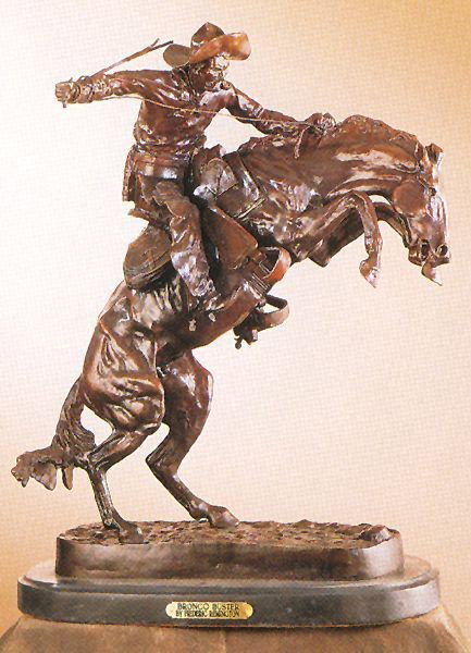 Reissue ''Bronco Buster'' Bronze by Frederic Remington: Reissue Bronco Buster Bronze by Frederic Remington - 24 inches High x 18 inches Long - Thank you for viewing this Item. We hope that you are successful in your bidding. For over 30 years we have given