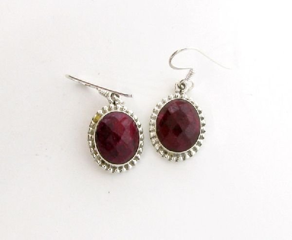 APP: 4.5k 8.48CT Ruby & Sterling Silver Earrings: 8.48CT Ruby and Sterling Silver Earrings - Appraisal Value: $4.5K