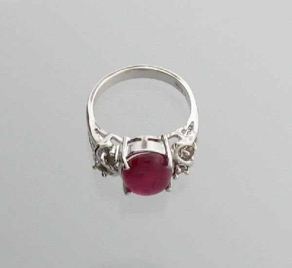 APP: 4.1k 2.57CT Ruby w/Diamond & Sterling Silver Ring: 2.57CT Ruby W/Diamond and Sterling Silver Ring - Appraisal Value: $4.0K