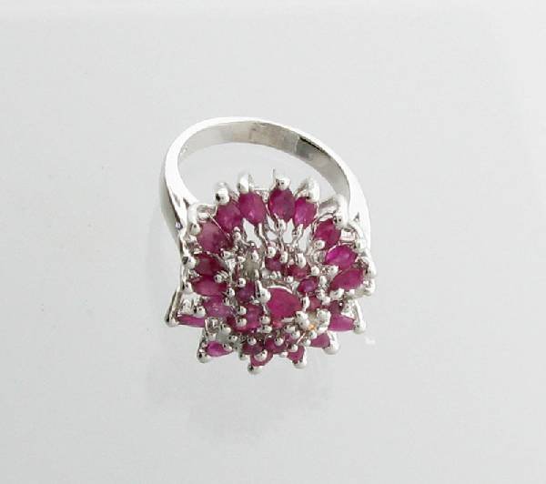 APP: 2k 2CTRectangular Cut Ruby & Sterling Silver Ring: 2.93CT Rectangular Cut Ruby and Sterling Silver Ring - Appraisal Value: $2.6K