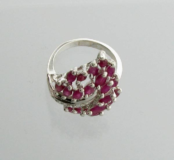 APP: 5.4k 3.42CT Marquise Cut Ruby Sterling Silver Ring: 3.42CT Marquise Cut Ruby Sterling Silver Ring - Appraisal Value: $5.3K