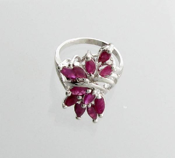 APP: 3k 2.10CT Marquise Cut Ruby & Sterling Silver Ring: 2.10CT Marquise Cut Ruby and Sterling Silver Ring - Appraisal Value: $3.4K