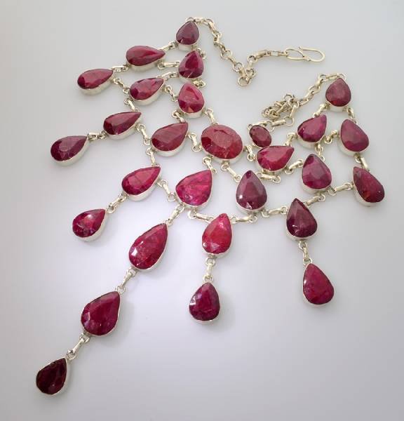 APP: 60.1k 448.58CT Ruby & Sterling Silver Necklace: 448.58CT Ruby and Sterling Silver Necklace - Appraisal Value: $60.1K
