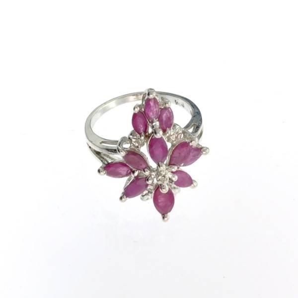 APP: 2.7k 2.28CTMarquise Cut Ruby Sterling Silver Ring: 2.28CTMarquise Cut Ruby Sterling Silver Ring - Appraisal Value: $2.6K