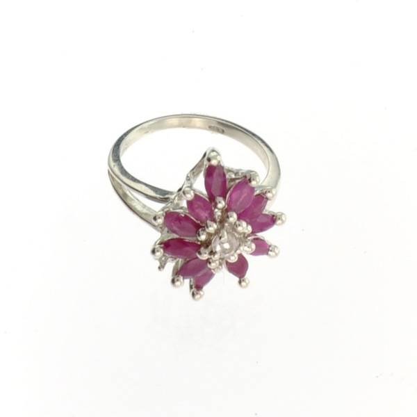 APP: 2.1k 1.57CTMarquise Cut Ruby Sterling Silver Ring: 1.57CTMarquise Cut Ruby Sterling Silver Ring - Appraisal Value: $2.1K