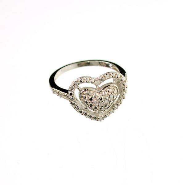 APP: 0k 0CT Diamond & Plat Overlaid Sterl Silver Ring: 0.07CT Diamond and Platinum Overlayed Sterling Silver Ring - Appraisal Value: $0.5K