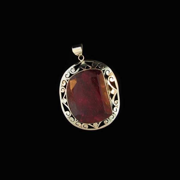 APP: 31.3k 116.61CT Ruby & Sterling Silver Pendant: 116.61CT Ruby and Sterling Silver Pendant - Appraisal Value: $31.2K