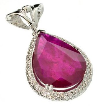 APP: 14.3k 19.30CT Ruby & Sterling Silver Pendant: 19.30CT Ruby and Sterling Silver Pendant - Appraisal Value: $14.2K