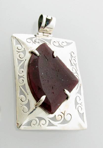 APP: 24.7k 89.49CT Ruby & Sterling Silver Pendant: 89.49CT Ruby and Sterling Silver Pendant - Appraisal Value: $24.7K