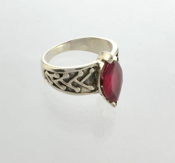 APP: 4k Sebastian 2CT Marquise Ruby & Sterl Silver Ring: Designer Sebastian 2.75CT Marquise Ruby and Sterling Silver Ring - Appraisal Value: $4.3K