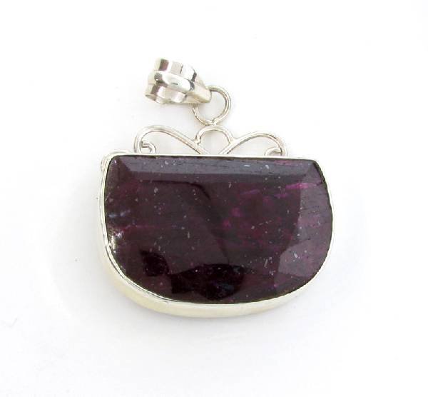 APP: 26k 97.67CT Ruby & Sterling Silver Pendant: 97.67CT Ruby and Sterling Silver Pendant - Appraisal Value: $25.9K