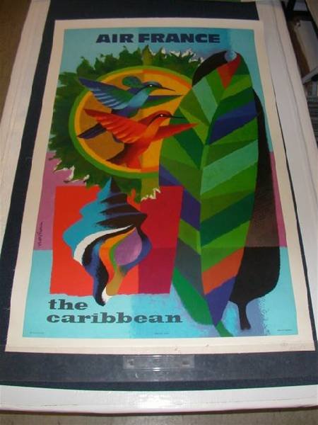 Air France Caribbean by Nathan on Linen: Air France Caribbean by Nathan on Linen (24 1/4x39 1/4) == </