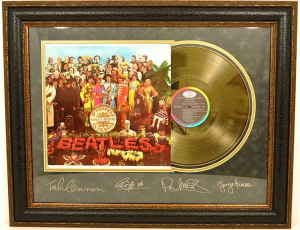 Sgt. Pepper Beatle Gold Record - Engraved Signatures: Sgt. Pepper Beatle Gold Record - Engraved Signatures ==