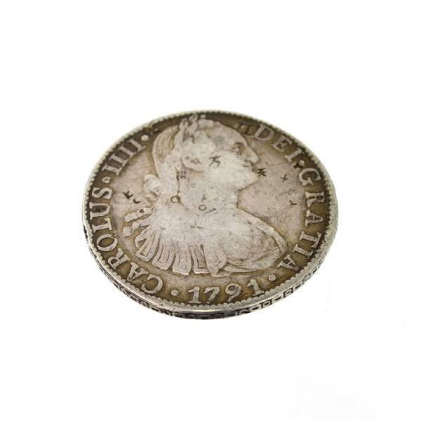 1791 Eight Reales First Silver Dollar Coin - Investment: 1791 Eight Reales First Silver Dollar Coin
